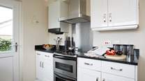 The spacious modern kitchen with all the amenities to make a great meal.