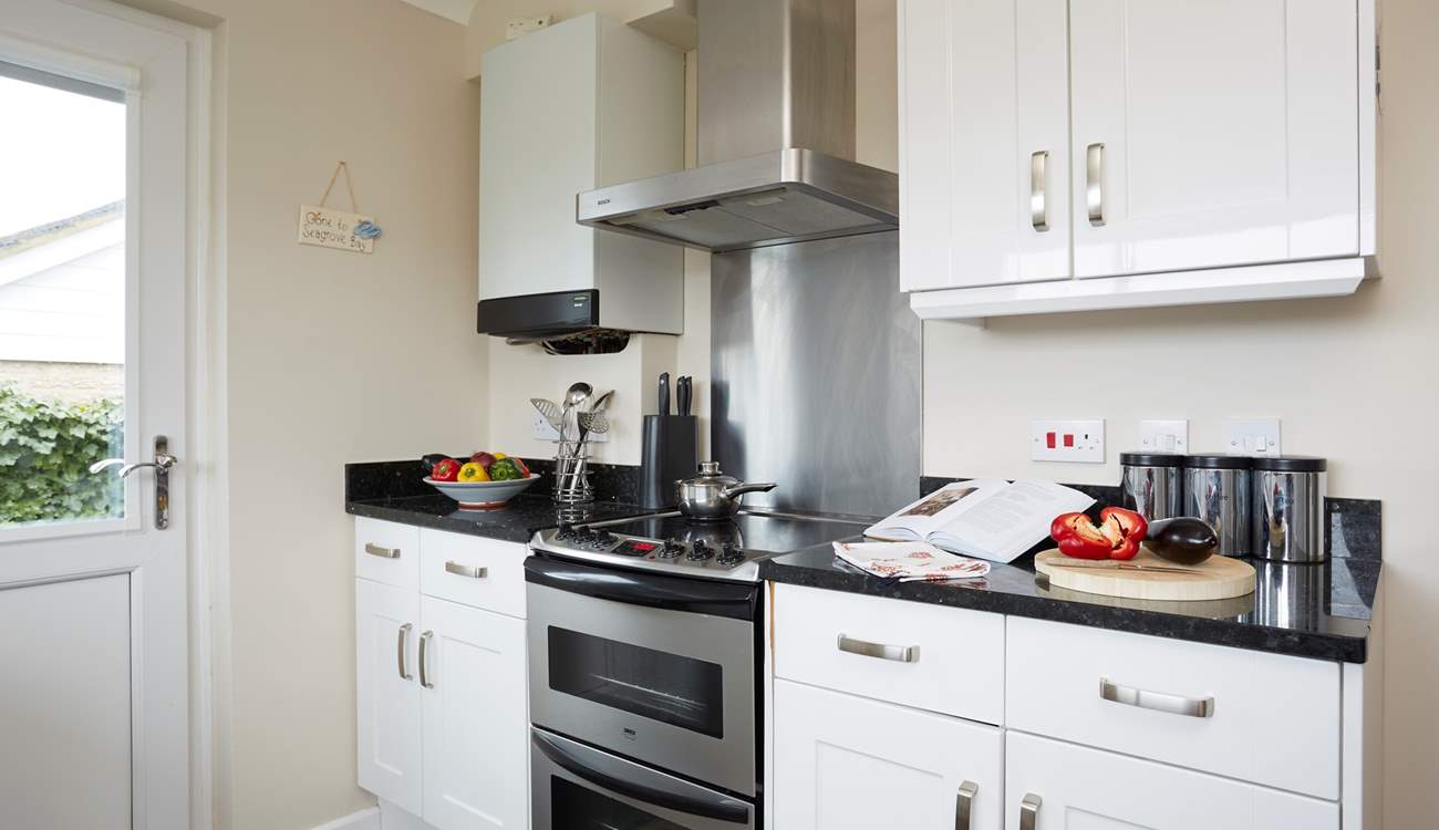 The spacious modern kitchen with all the amenities to make a great meal.