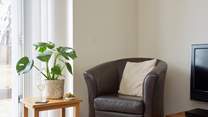 Corner of the living room, choose to read a book or watch the television.