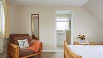 The master bedroom with en suite bathroom.