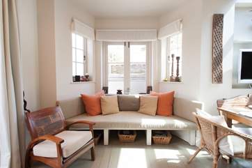 As well as the modern and comfy window seat, there is also a sofa in the living-room for ultimate comfort.