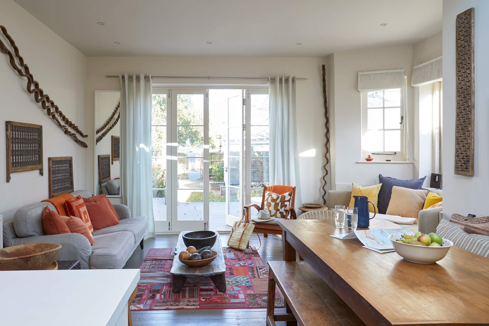 On a warm day, open up the patio doors from the living-room out to the lovely garden.