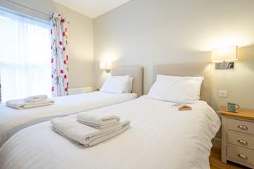 The lovely first floor twin bedroom.