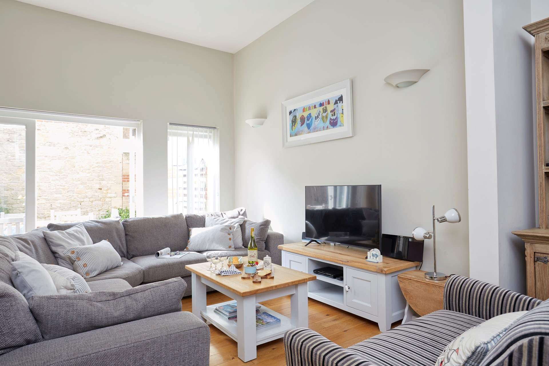 Open the doors onto the patio area and enjoy the island's sun.