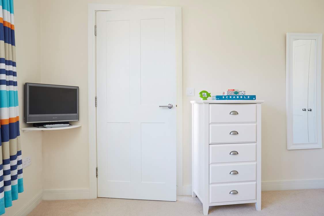 The bunk room also has a TV in the corner to keep the little ones occupied.