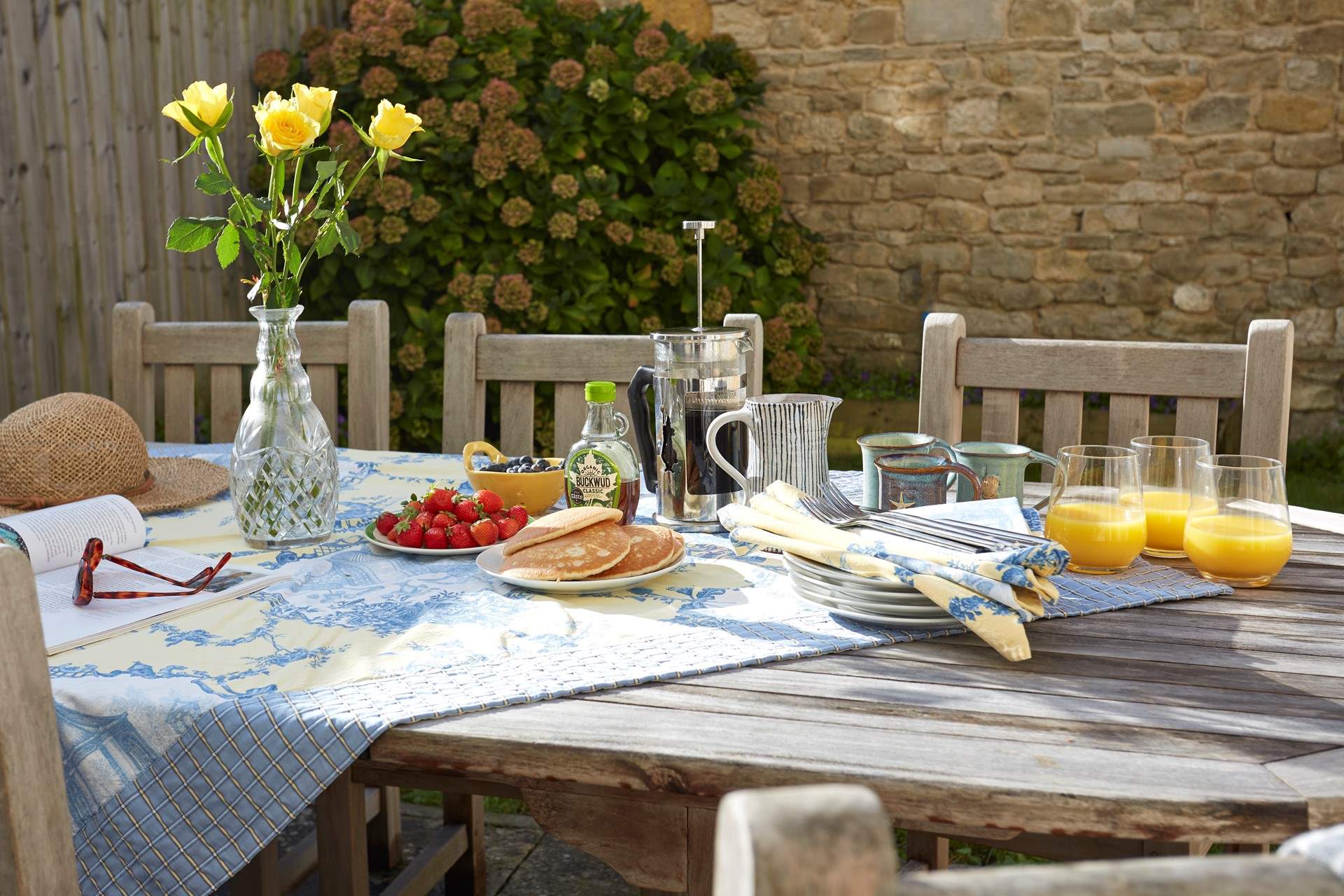 Enjoy delicious breakfast on the patio.