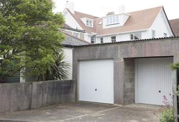 Off-street parking available for 2 small cars.  