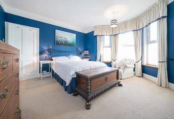 The spacious main bedroom is on the first floor. 