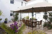 The Spanish-style courtyard dining-area.