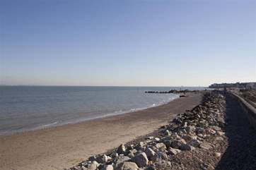 Seaview Beach spreads out impressively, directly in front of Merries.