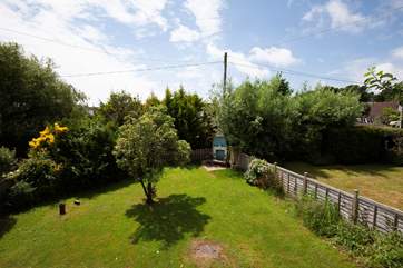 The lawned garden is a great place for children to play into the evening.