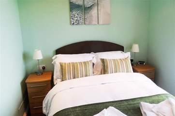 This double bedroom also has sea views.