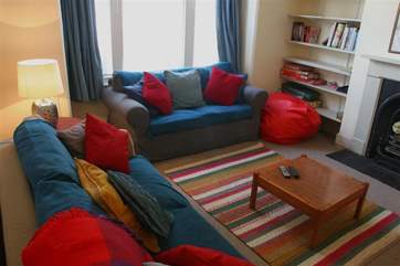 Lounge with feature fireplace