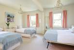 The large triple bedroom with twin beds and a king size bed, ideal for young family.