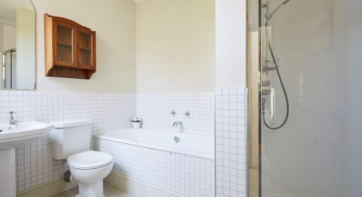 The en suite bathroom with separate shower and bath to the family bedroom.