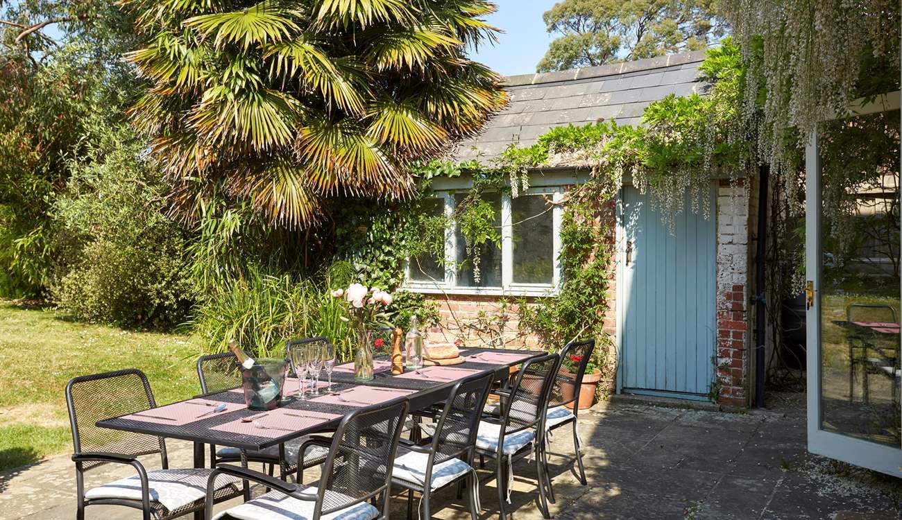 Toast the holiday in the mature garden and patio area with al fresco dining.
