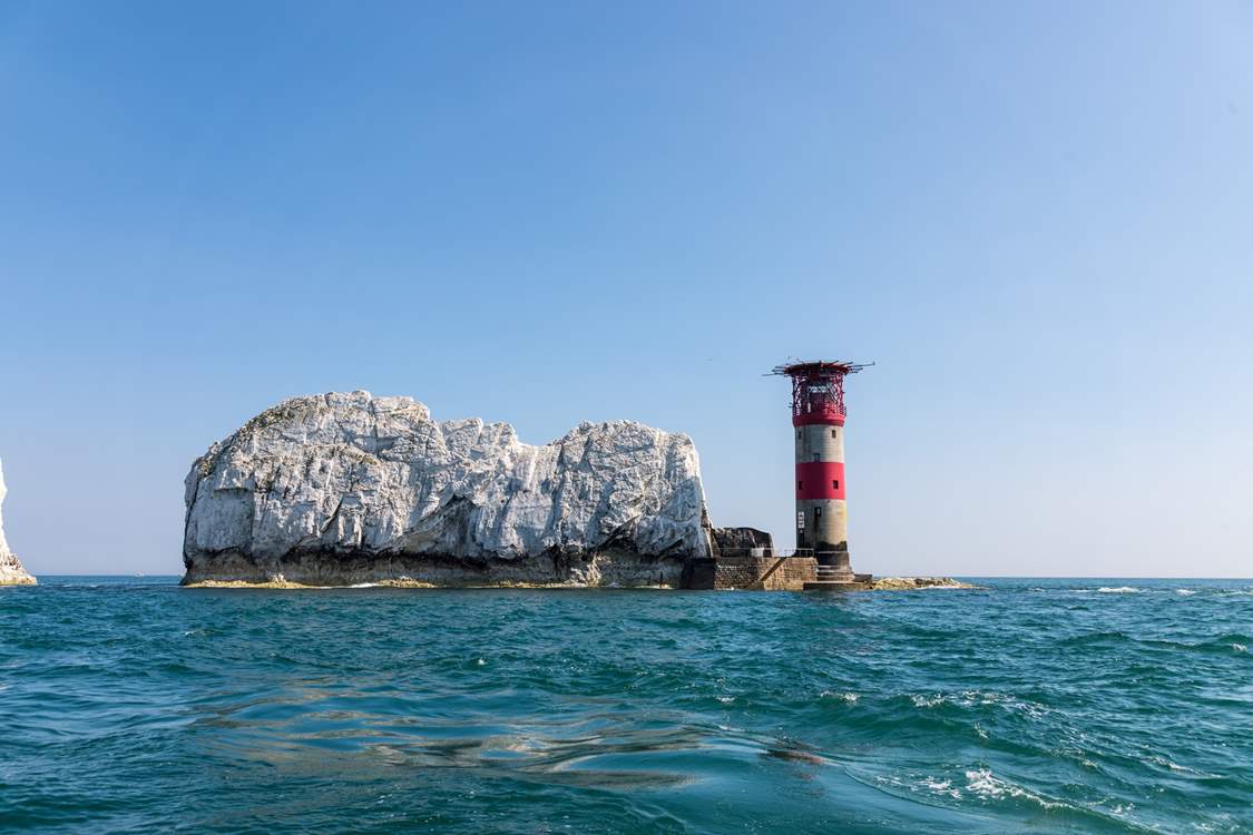 The iconic Needles is located on the west side of the island.