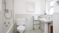 Timeless design in the lovely family bathroom.