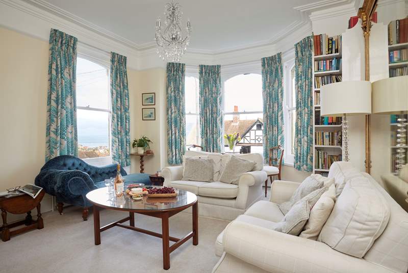 The sitting-room with sea views.
