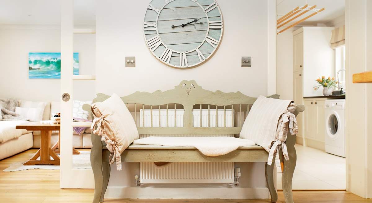 The welcoming bench in the kitchen/diner is an added touch between the siting-room and utility-room.