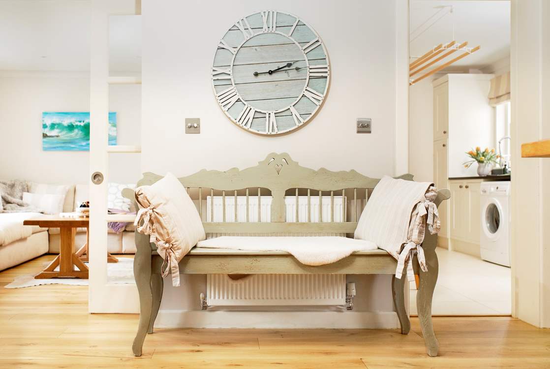 The welcoming bench in the kitchen/diner is an added touch between the siting-room and utility-room.