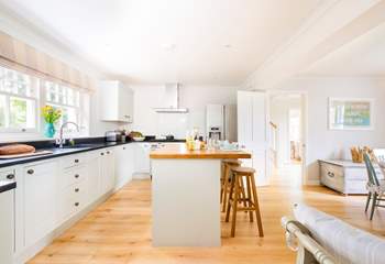 The open plan kitchen/dining-room is excellent for entertaining and spending time together.