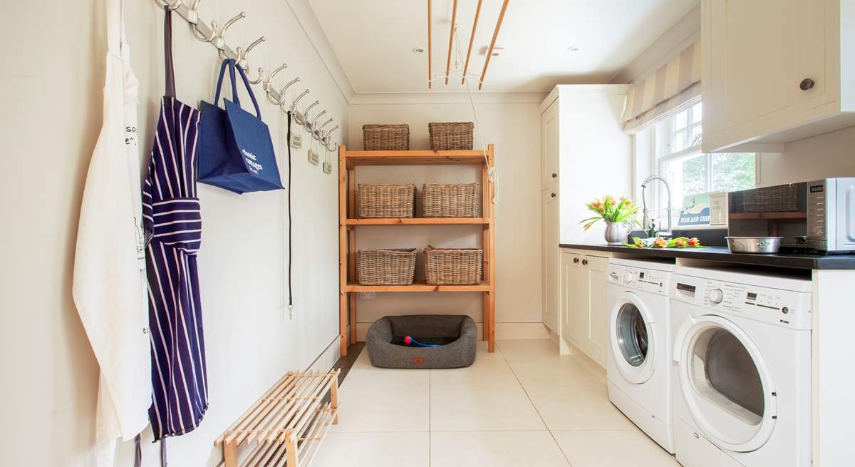 The utility-room is a great space to unload before entering the main house.