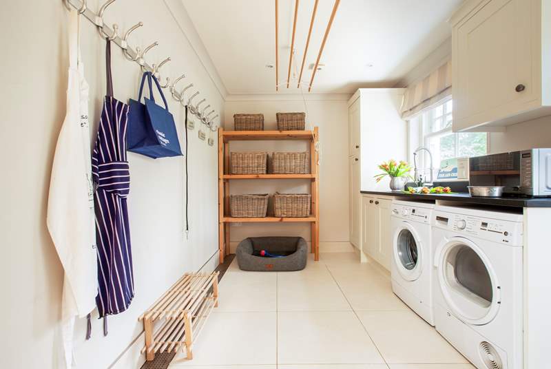The utility-room is a great space to unload before entering the main house.