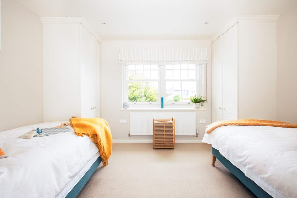 Bedroom three is spacious with twin beds and double fitted cupboards for all your holiday clothes.