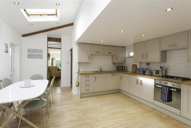 The stylish open plan kitchen/dining-room.