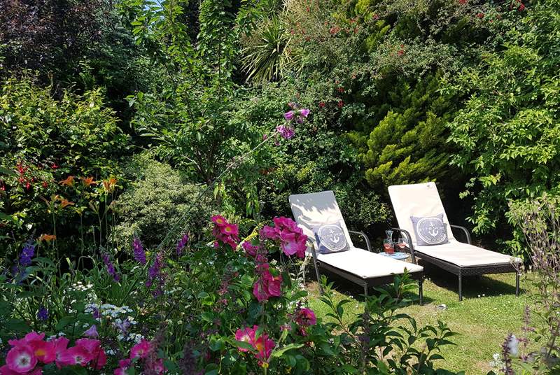 The lovely garden in full bloom, a perfect place to enjoy the sunshine.