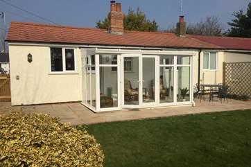 Enclosed garden and patio at the rear of Quiet Corner.