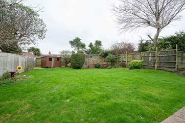 The well maintained enclosed garden.