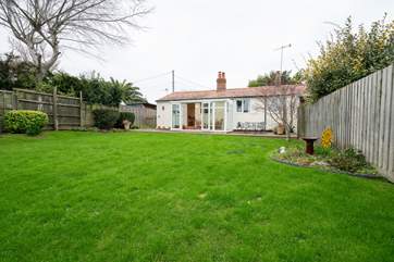 The spacious and enclosed garden.