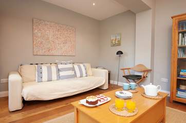 The family-room is spacious and comfortable.