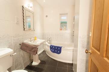 Rose Villa boasts two spacious family bathrooms, this one on the ground floor.