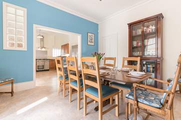 Enjoy family meals in the grand dining-room.