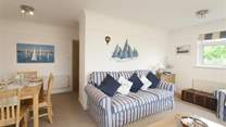 The open plan living-room and dining-room.