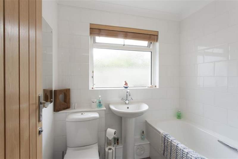 The family bathroom with fitted shower.