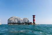The iconic Needles located on the west side of the island.