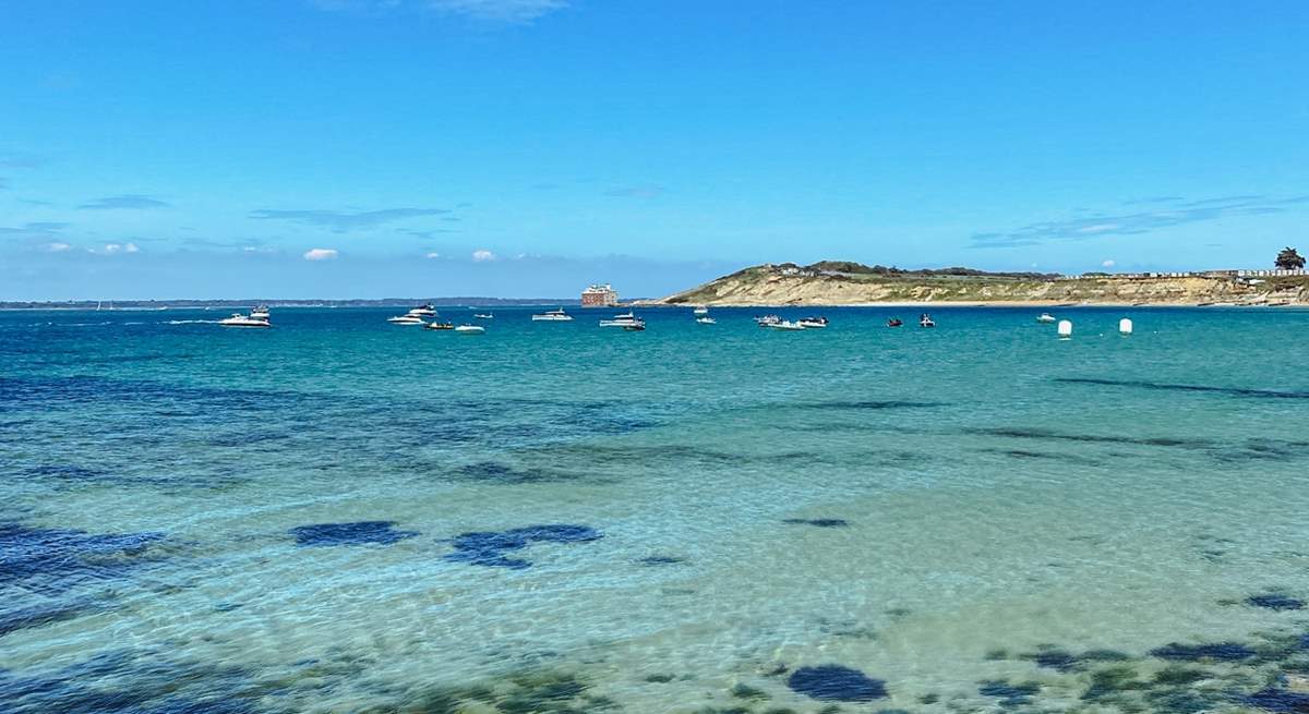 Totland Bay also home to The Hut a popular island restaurant. 