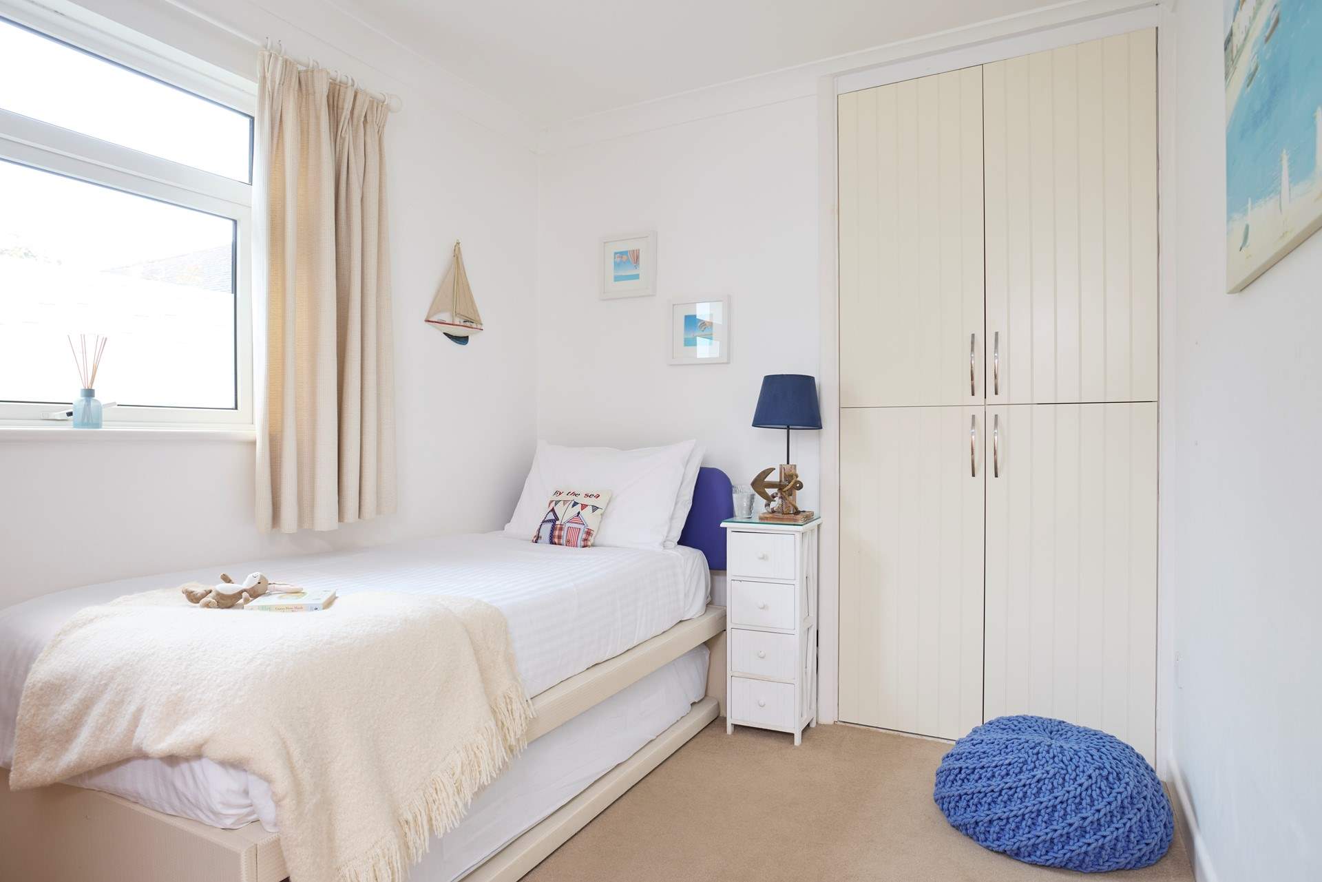 The second bedroom has a single bed with a pull out trundle bed to accommodate two people when required.