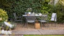 Take your morning coffee in the sheltered garden