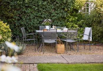 Take your morning coffee in the sheltered garden
