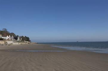 The tide is out on this popular beach