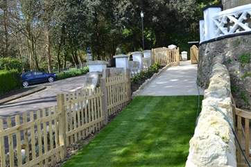 The shared garden with play area.
