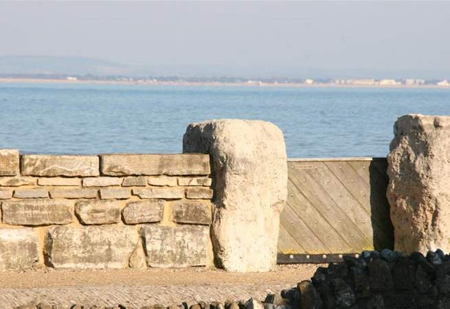 The sea wall opens allowing you access to a lovely stretch of beach.