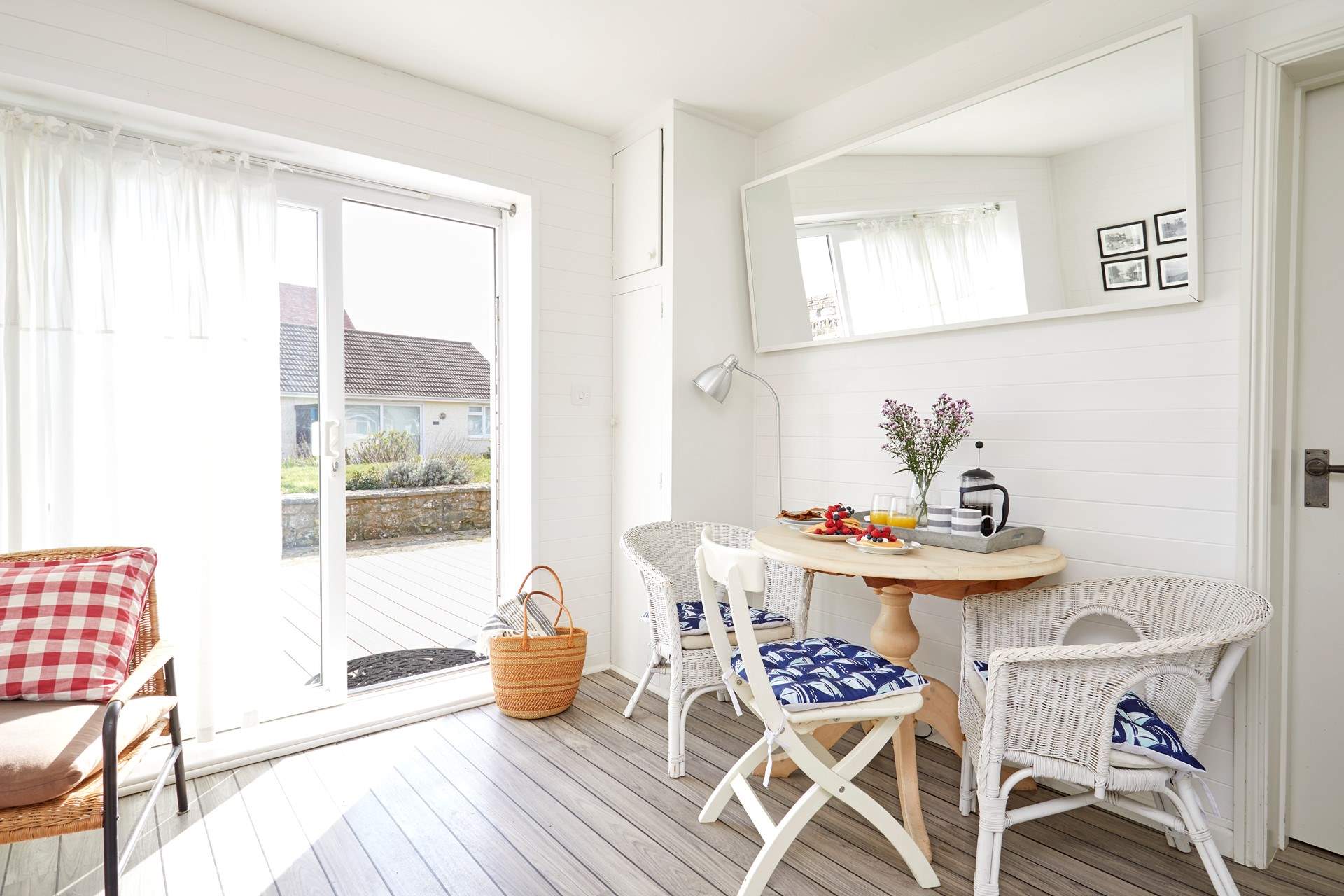 Open the patio doors and let the light flood in. 