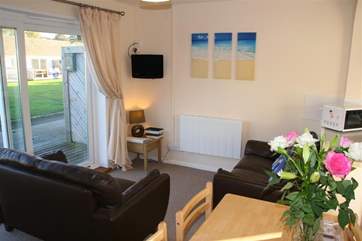 Open plan living and dining-area.