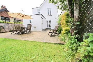 The patio-area is perfect for al fresco dining anytime, day or evening.